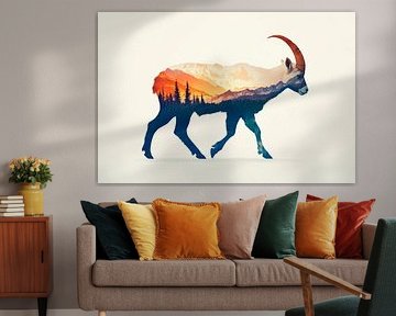 Mountain landscape in antlers by Poster Art Shop
