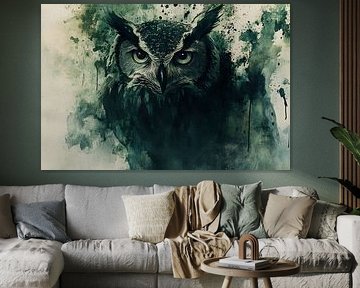Mystieke aquarel van een uil van Imperial Art House