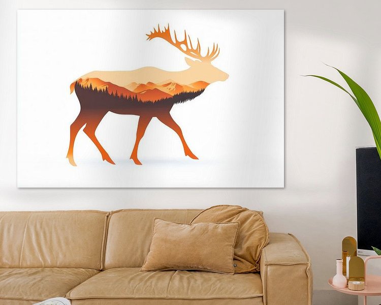 Voorbeeld van het werk in een kamer