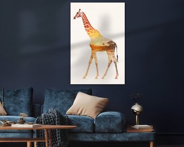 Girafe au coucher du soleil sur Poster Art Shop