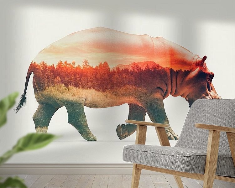 Voorbeeld van het werk in een kamer