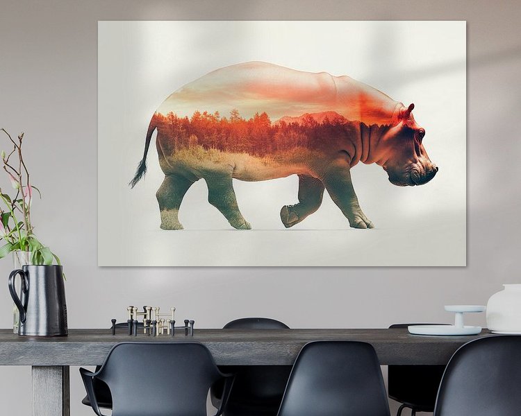 Voorbeeld van het werk in een kamer