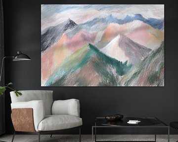 Pastelkleurige bergen en lucht van Imperial Art House