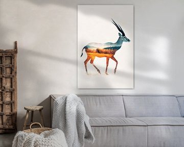 Dierlijke landschapsvisie van Poster Art Shop