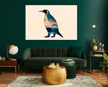 Penguin with landscape by Poster Art Shop