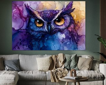 Kleurrijke mysterieuze uil schilderij van Imperial Art House
