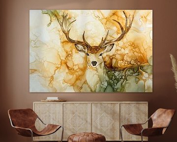 Gracieus hert in aquarel van Imperial Art House