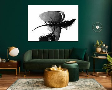 Zwart witte inkt abstract van Ela Szczepaniak