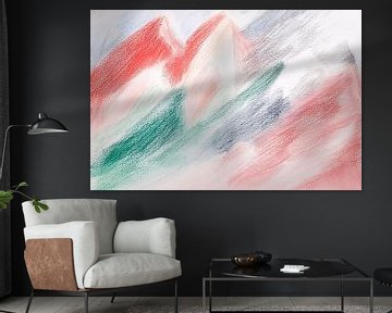 Abstract pastel berglandschap schilderij van Imperial Art House