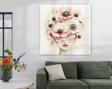 Bezauberndes Mädchen mit Blumen