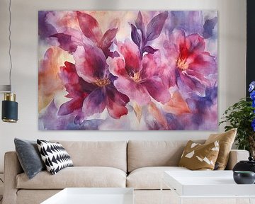 Abstracte bloemen met zachte kleuren van Imperial Art House