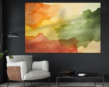 Watercolour in warm earth tones by Imperial Art House