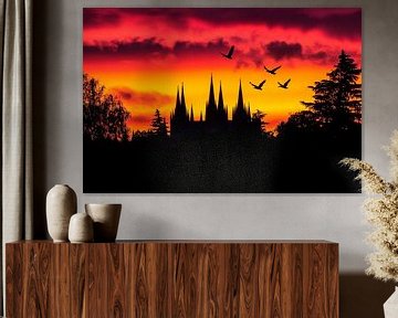 Avond silhouet van Poster Art Shop