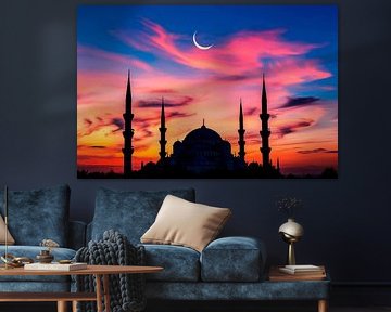 Silhouette of the mosque in the evening by Poster Art Shop