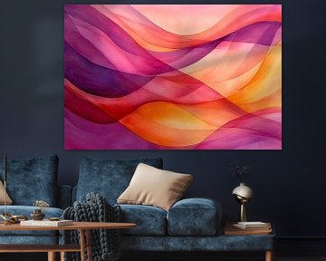 Abstract kunstwerk met warme kleuren van Imperial Art House