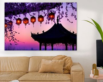 Pavillon de l'ambiance du soir sur Poster Art Shop