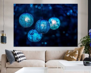 Blauwe lantaarn magie van Poster Art Shop