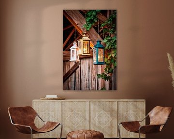 Bunt beleuchtete Laternen von Poster Art Shop