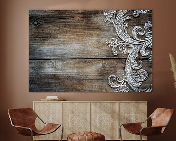 Elegante houten lambrisering van Poster Art Shop