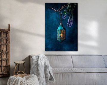 Coloured lantern with flowers by Poster Art Shop