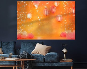 Feestelijke wereld van lantaarns van Poster Art Shop