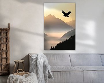 Vrijheid boven de bergen van Poster Art Shop