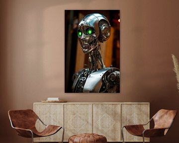 Futuristische robotkop van Poster Art Shop