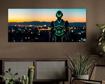 Futuristic skyline robot by Poster Art Shop