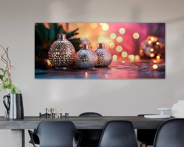 Glimmende kerstballen van Poster Art Shop