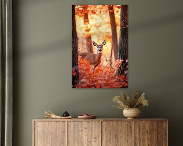 Chevreuil automnal dans la forêt sur Poster Art Shop