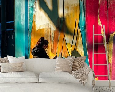 Voorbeeld van het werk in een kamer