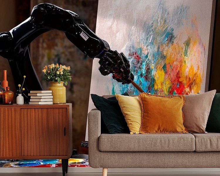 Voorbeeld van het werk in een kamer