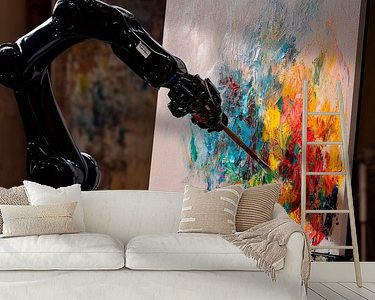 Voorbeeld van het werk in een kamer