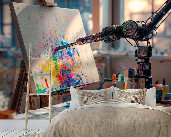 Voorbeeld van het werk in een kamer