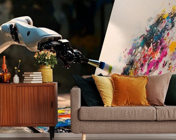 Voorbeeld van het werk in een kamer