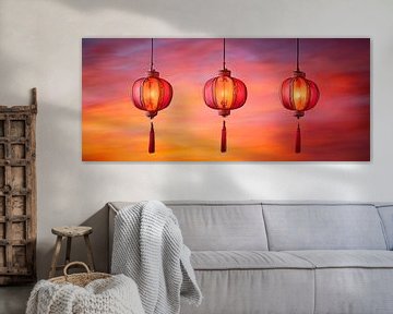 Lantaarns in het avondlicht van Poster Art Shop