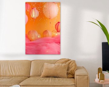 Lichtgevende wereld van lantaarns