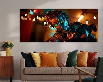 Oplichtende ogen van de robot van Poster Art Shop