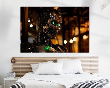 Lichtgevende robotkop van Poster Art Shop