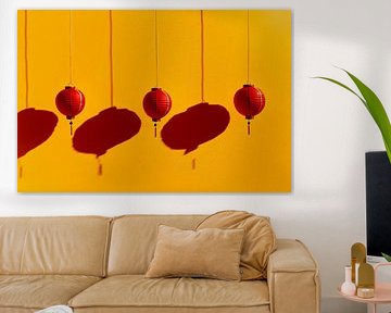 Rote Laternen Schatten von Poster Art Shop