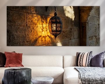 Schaduwspel van de lantaarn van Poster Art Shop