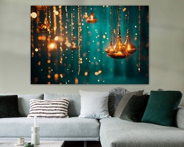 Glinsterende lantaarnaccenten van Poster Art Shop