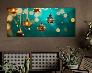 Glinsterende kerstballen van Poster Art Shop