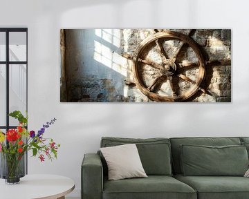 Steering wheel on wall by Poster Art Shop