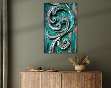 Versierde houtsnede van Poster Art Shop