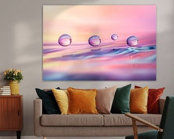 Gouttes d'eau en couleurs sur Poster Art Shop
