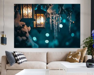 Winterse gloed van licht van Poster Art Shop