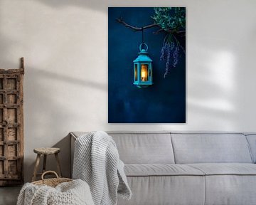 Gezellige sfeer met lantaarn van Poster Art Shop