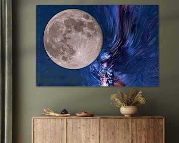 LA LUNE ENTOURÉE D'INTELLIGENCE ARTIFICIELLE sur Photoart-Naegele