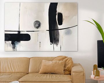 Minimalistische zwart-wit kunstwerk van Imperial Art House